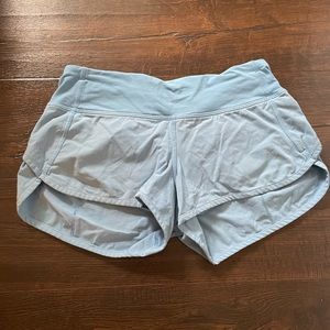 Size 2 Lululemon baby blue speed up short (2.5 inseam)